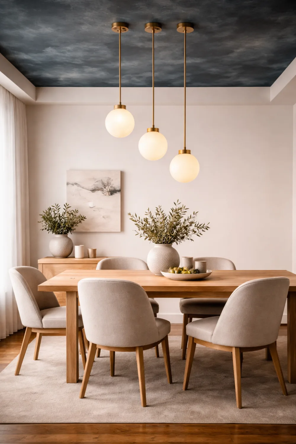 statement ceiling dining room decor modern ceiling design minimal wall decor stylish dining space