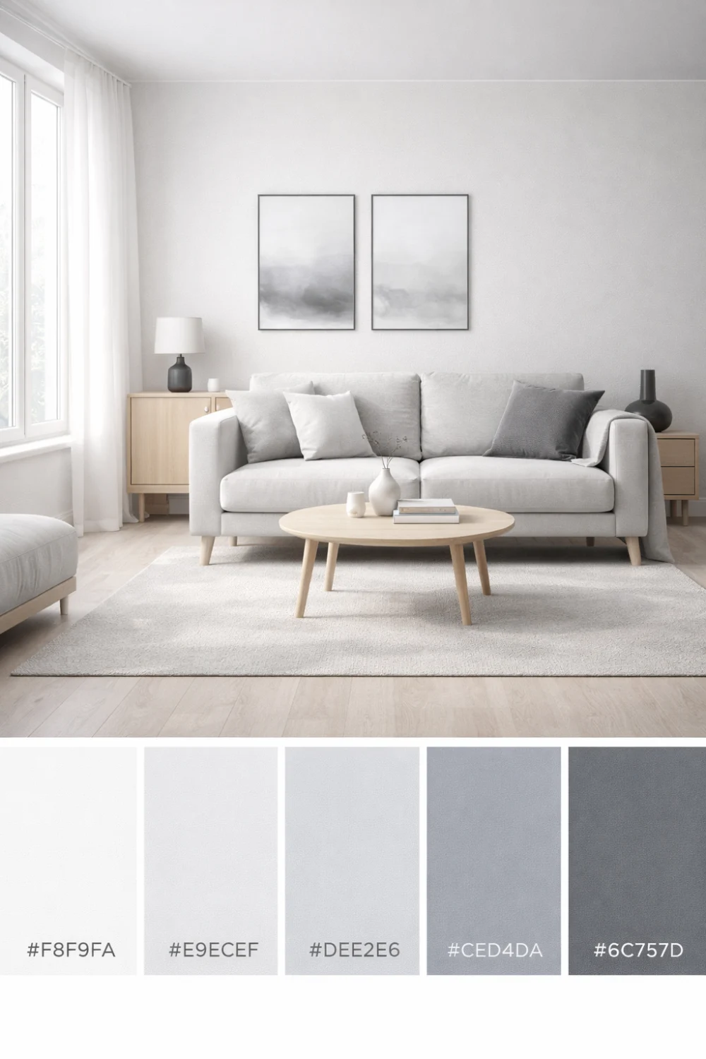 minimal coastal neutral color palette gray living room modern beach house decor inspiration