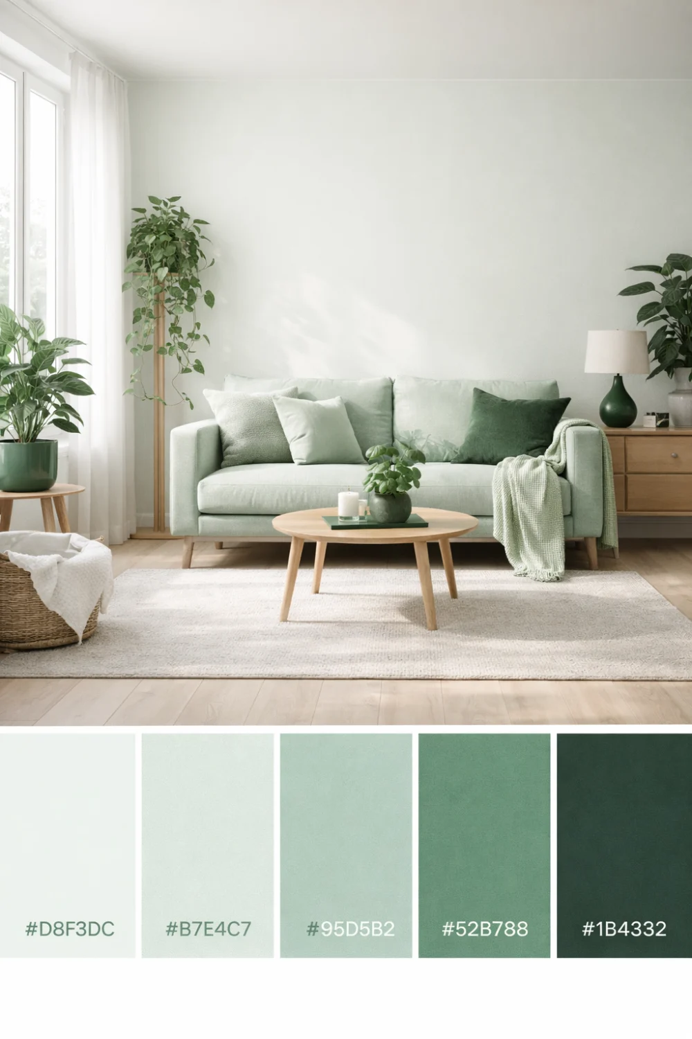 seafoam green ocean color palette living room sage mint coastal interior decor inspiration