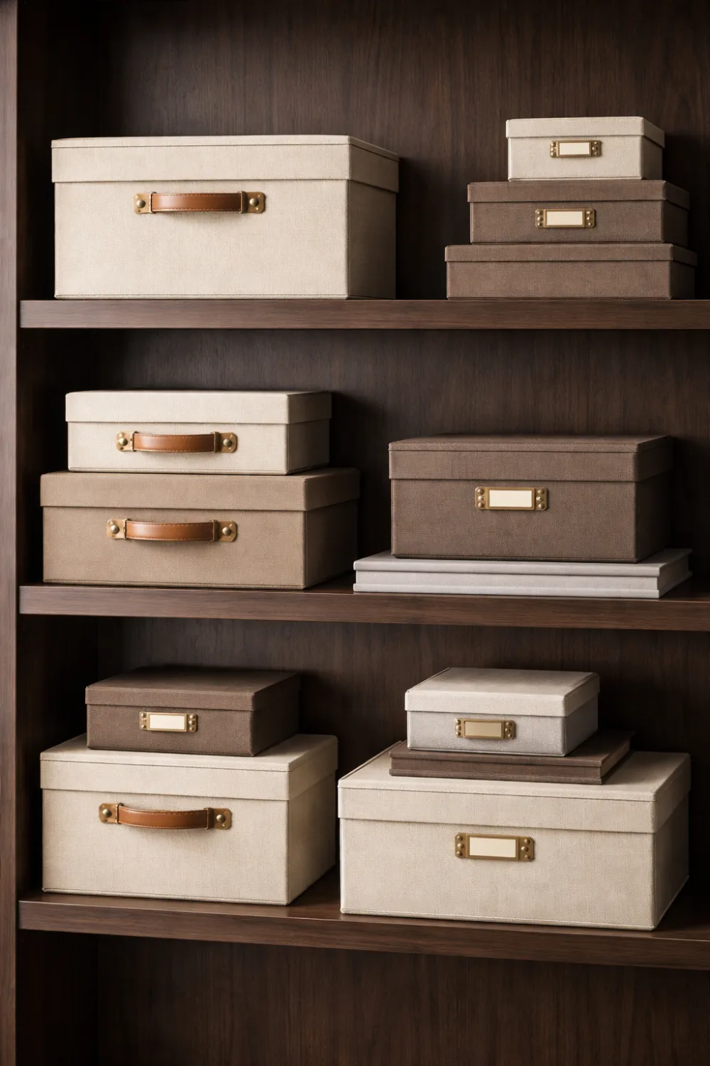 fabric covered storage boxes luxury shelf organization decor