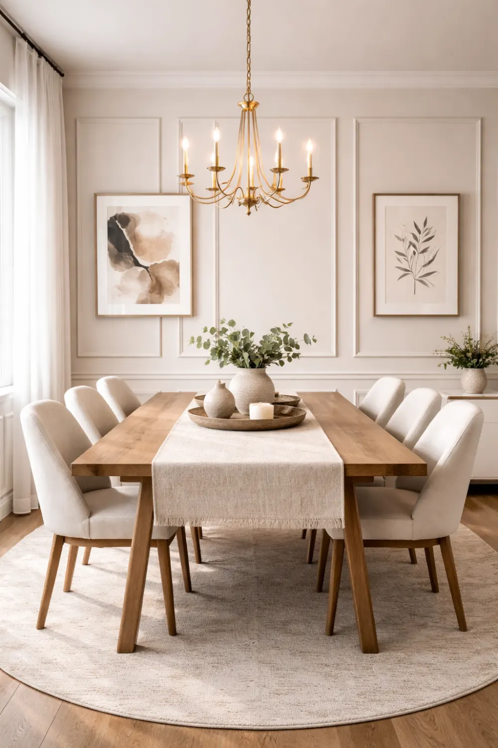 wall molding dining room decor modern panel wall elegant dining space neutral classic design