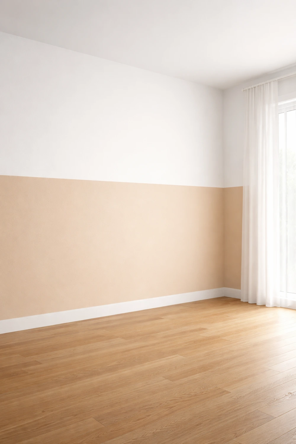 two tone beige and white wall paint idea modern room color combination stylish two tone wall paint design minimal interior color inspiration