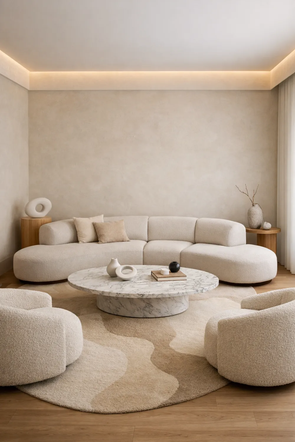 curved sofa living room modern round furniture luxury interior ideas