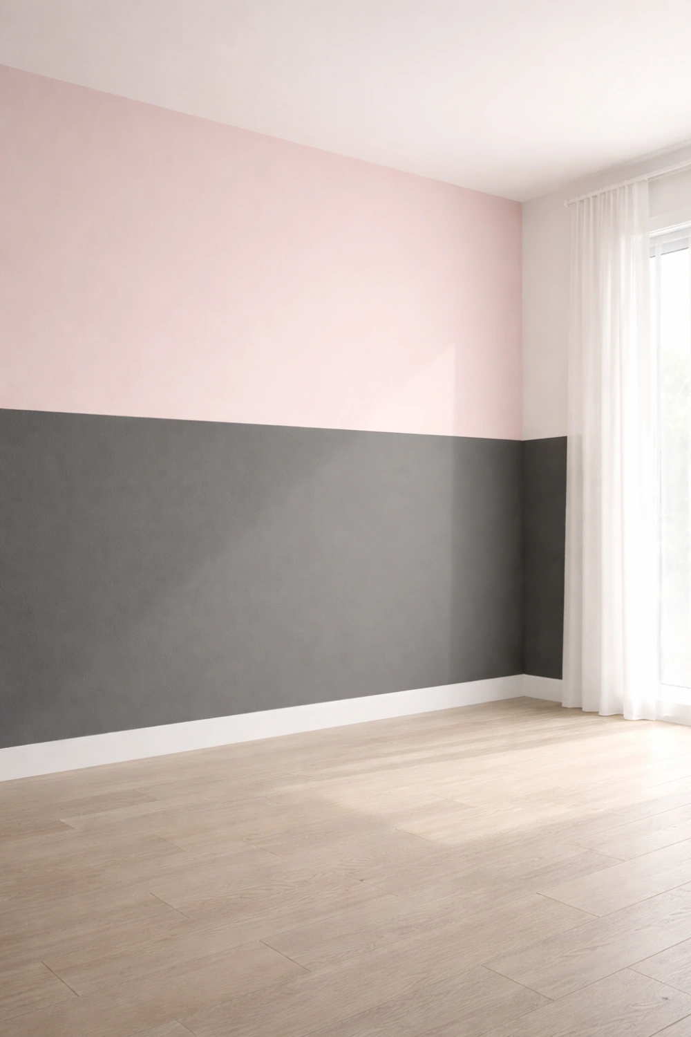 dusty pink and charcoal gray two tone wall paint idea modern interior color combination stylish contemporary wall paint inspiration