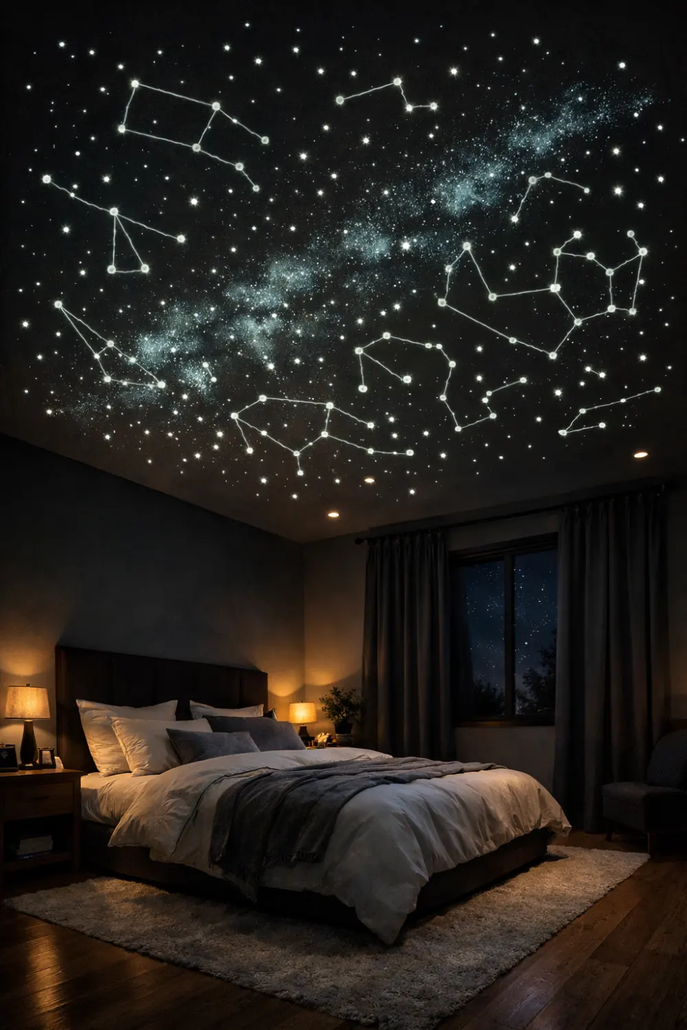 glow in the dark constellation ceiling bedroom starry night sky lighting decor