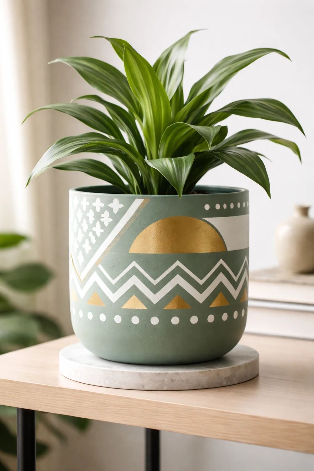 DIY distressed clay planter idea creating vintage antique style flower pot with aged paint rustic garden decor