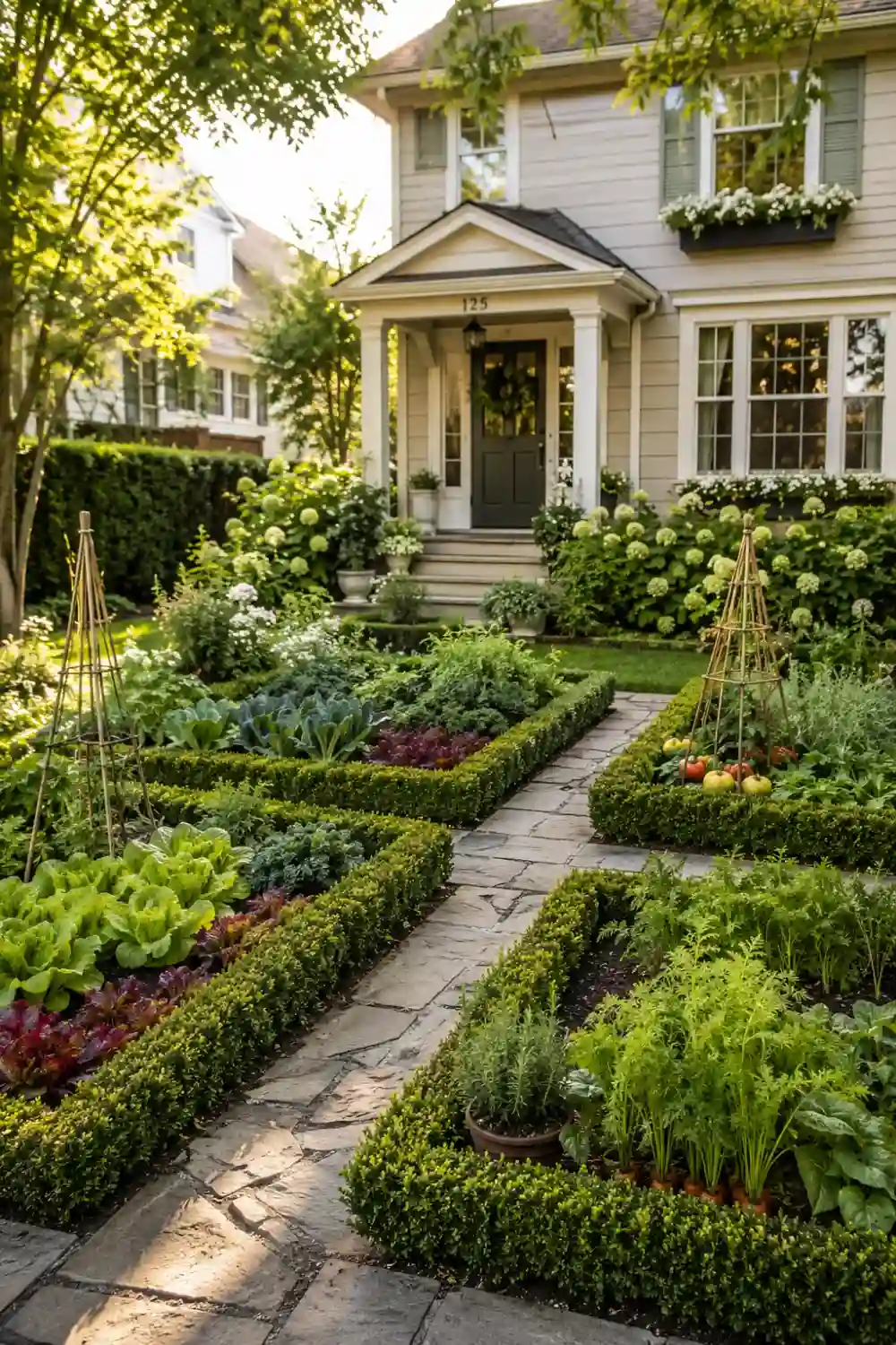 Mediterranean Front Yard Vegetable Garden Design Ideas