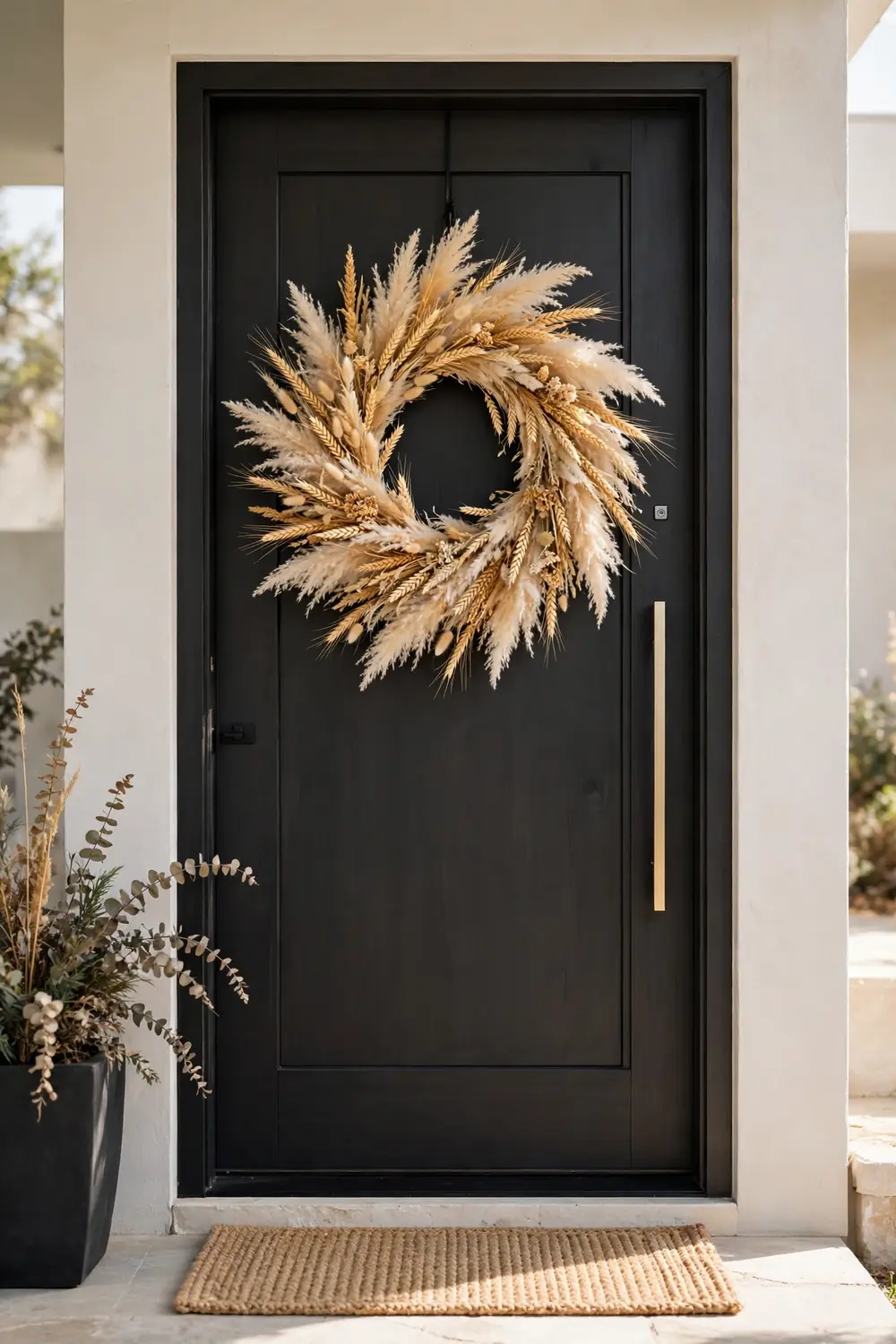 Dried wheat and grass wreath Fall wreath ideas with a dried wheat and grass wreath