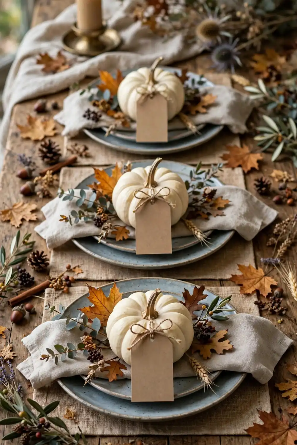 Dollar Tree Thanksgiving decor DIY mini pumpkin place card holders