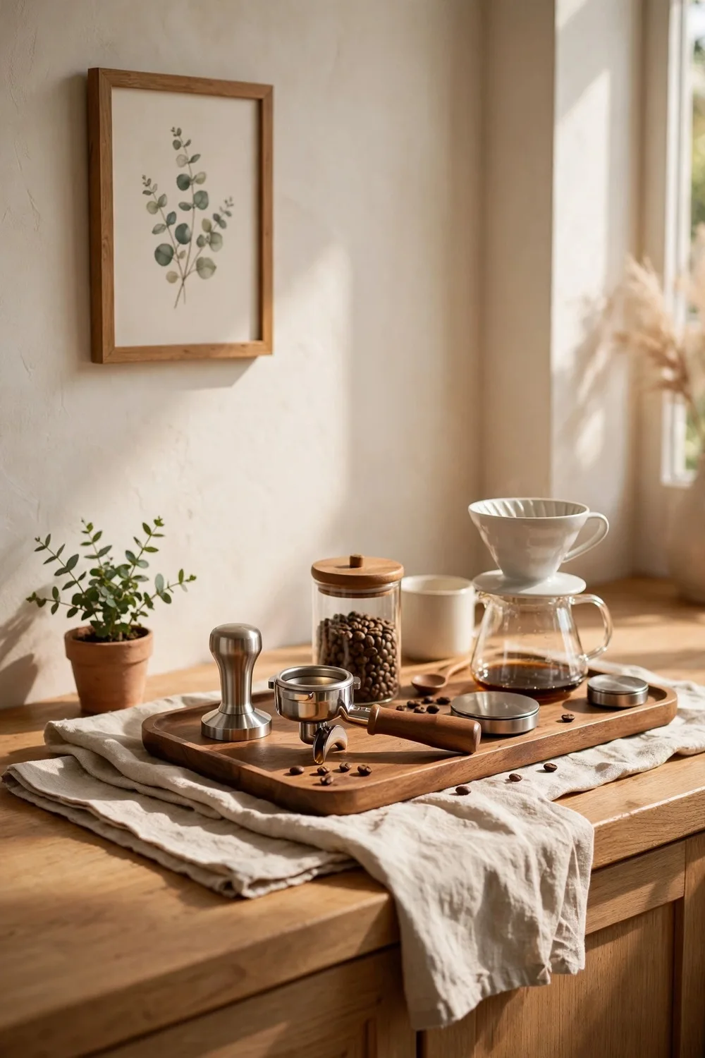 How to set up a coffee station at home styled like a cafe